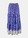 Full Size Tiered Printed Elastic Waist Skirt - Trendsi - Flyclothing LLC