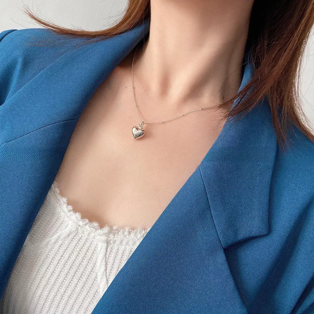 925 Sterling Silver Heart Necklace - Trendsi - Flyclothing LLC