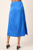 Mittoshop Side Slit Satin Midi Skirt - Trendsi