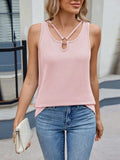 O-Ring Cutout Ribbed Knit Tank Top - Trendsi - Flyclothing LLC