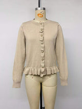 Ruffle Hem Button-Up Cardigan - Trendsi - Flyclothing LLC