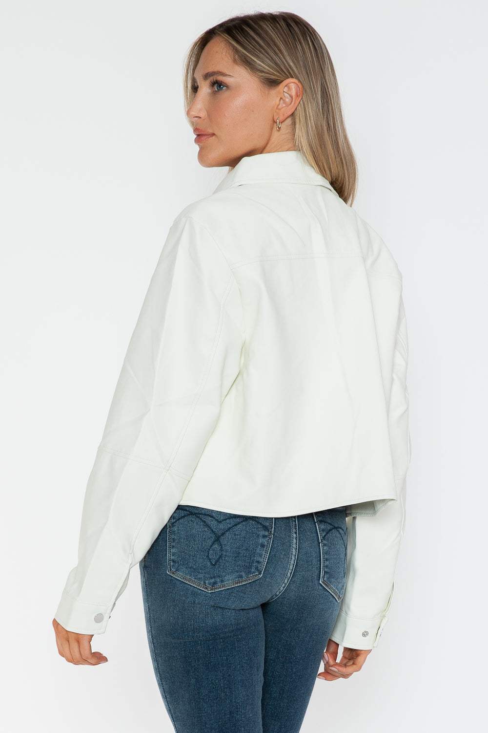 Snobbish Snap Down Long Sleeve PU Leather Jacket - Trendsi - Flyclothing LLC