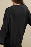 Side Slit Round Neck Long Sleeve Sweatshirt - Trendsi - Flyclothing LLC