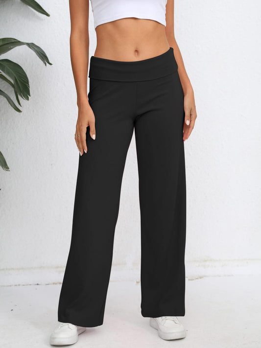 Elastic Waist Wide Leg Pants - Trendsi