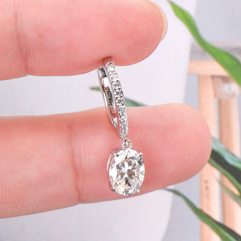 3 Carat Moissanite 925 Sterling Silver Earrings - Trendsi - Flyclothing LLC