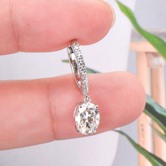 3 Carat Moissanite 925 Sterling Silver Earrings - Trendsi