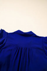 Ruffled Short Sleeve Collared V Neck Tiered Midi Dress - Trendsi - Flyclothing LLC