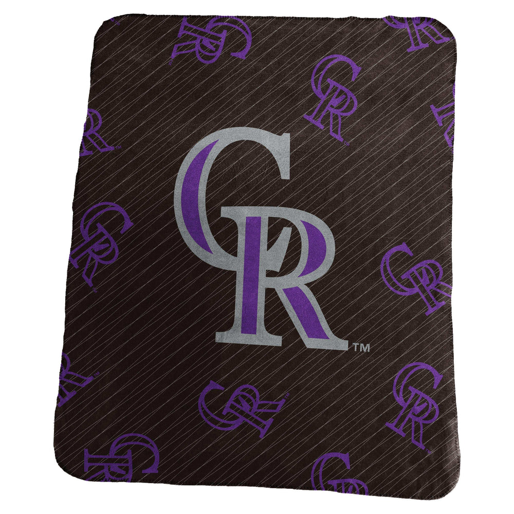 Colorado Rockies Repeating Classic Fleece Throw - Logo Brands - Flyclothing LLC