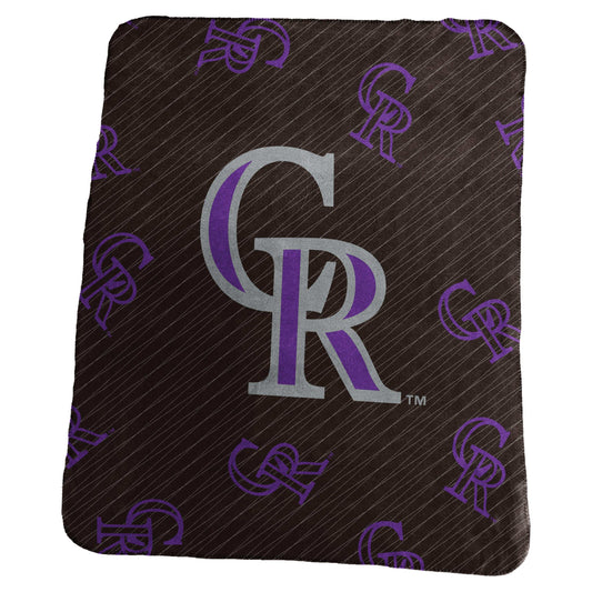 Colorado Rockies Repeating Classic Fleece Throw - Logo Brands - Flyclothing LLC