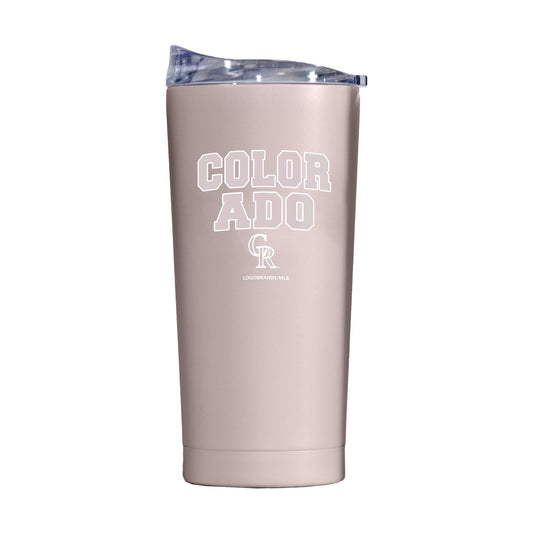 Colorado Rockies 20oz Stencil Powder Coat Tumbler - Logo Brands - Flyclothing LLC
