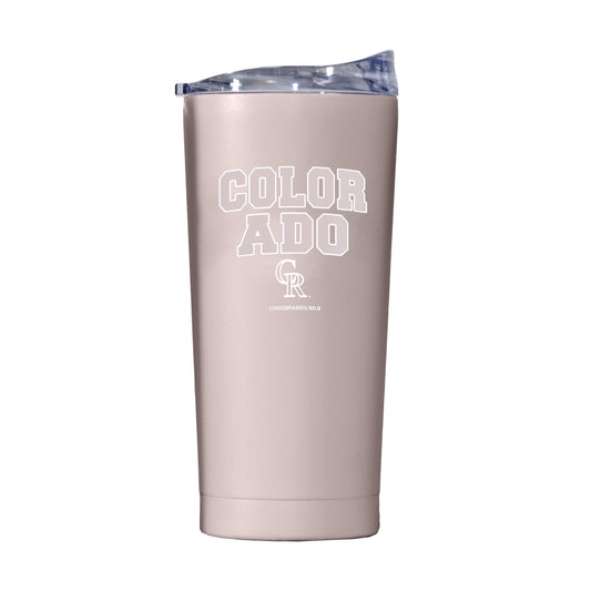 Colorado Rockies 20oz Stencil Powder Coat Tumbler - Logo Brands - Flyclothing LLC