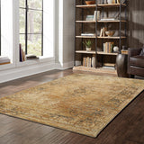 10' X 13' Brown Oriental Power Loom Area Rug - Homeroots