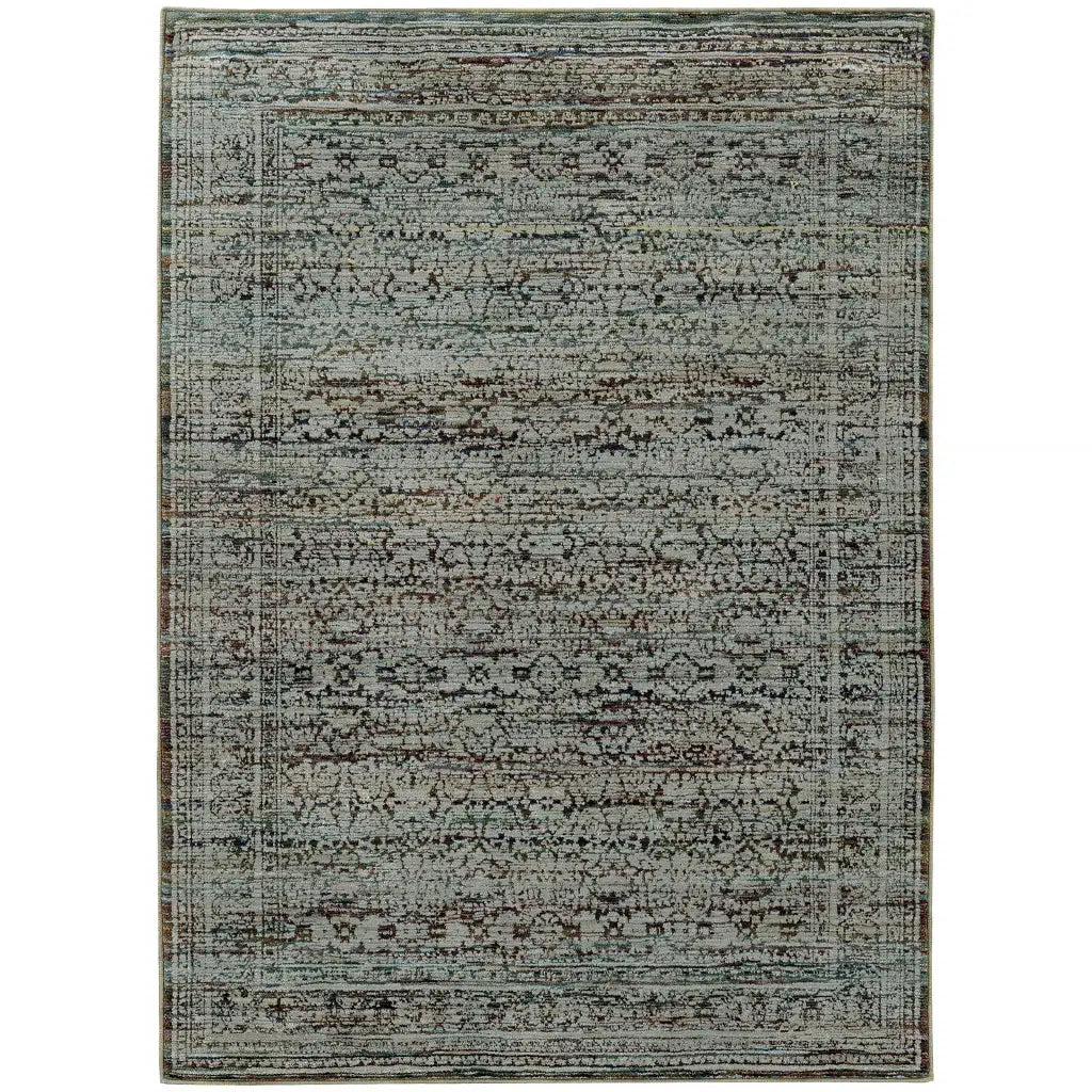 10' X 13' Blue Green Oriental Power Loom Area Rug - Homeroots - Flyclothing LLC