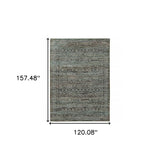 10' X 13' Blue Green Oriental Power Loom Area Rug - Homeroots - Flyclothing LLC
