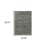 2' X 3' Blue Green Oriental Power Loom Area Rug - Homeroots - Flyclothing LLC