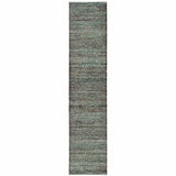 12' Runner Blue and Purple Oriental Power Loom Runner Rug - Homeroots - Flyclothing LLC