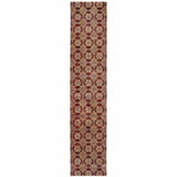 12' Runner Red and Gold Oriental Power Loom Runner Rug - Homeroots - Flyclothing LLC