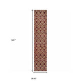 12' Runner Red and Gold Oriental Power Loom Runner Rug