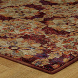 3' X 5' Red and Gold Oriental Power Loom Area Rug - Homeroots - Flyclothing LLC
