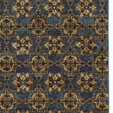 10' X 13' Blue and Gold Oriental Power Loom Area Rug