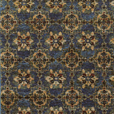 2' X 3' Blue and Gold Oriental Power Loom Area Rug - Homeroots
