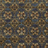 3' X 5' Blue and Gold Oriental Power Loom Area Rug - Homeroots - Flyclothing LLC