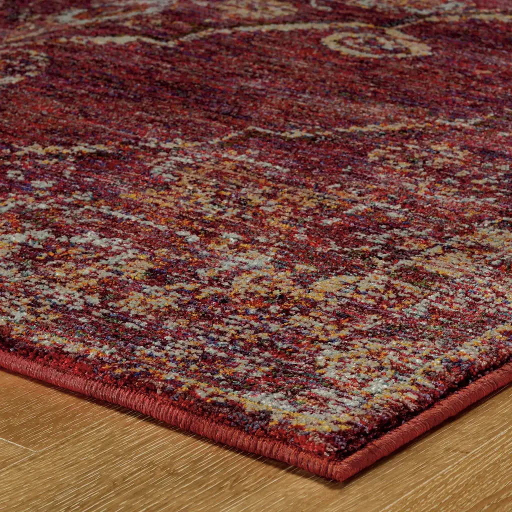 10' X 13' Red and Gold Oriental Power Loom Area Rug - Homeroots - Flyclothing LLC