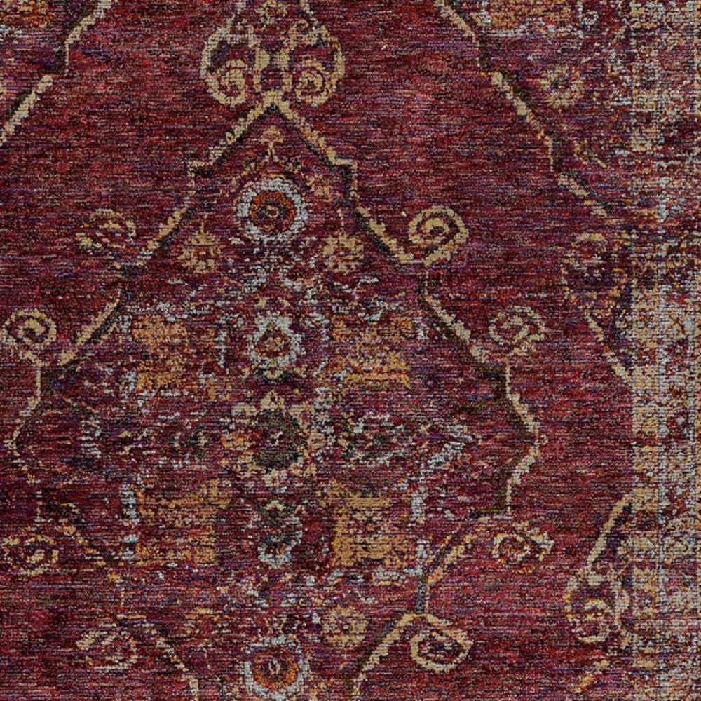 10' X 13' Red and Gold Oriental Power Loom Area Rug - Homeroots - Flyclothing LLC