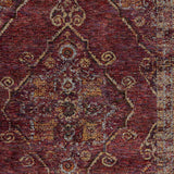 10' X 13' Red and Gold Oriental Power Loom Area Rug - Homeroots
