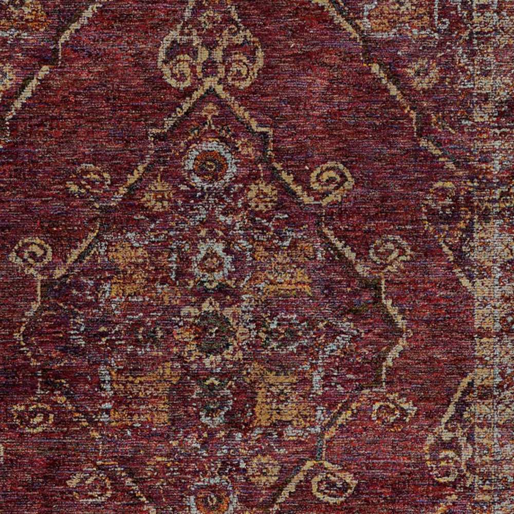 5' X 7' Red and Gold Oriental Power Loom Area Rug - Homeroots - Flyclothing LLC