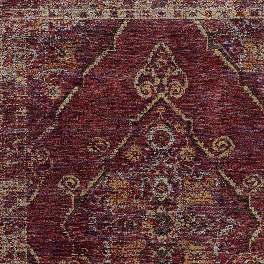 7' X 10' Red and Gold Oriental Power Loom Area Rug - Homeroots - Flyclothing LLC