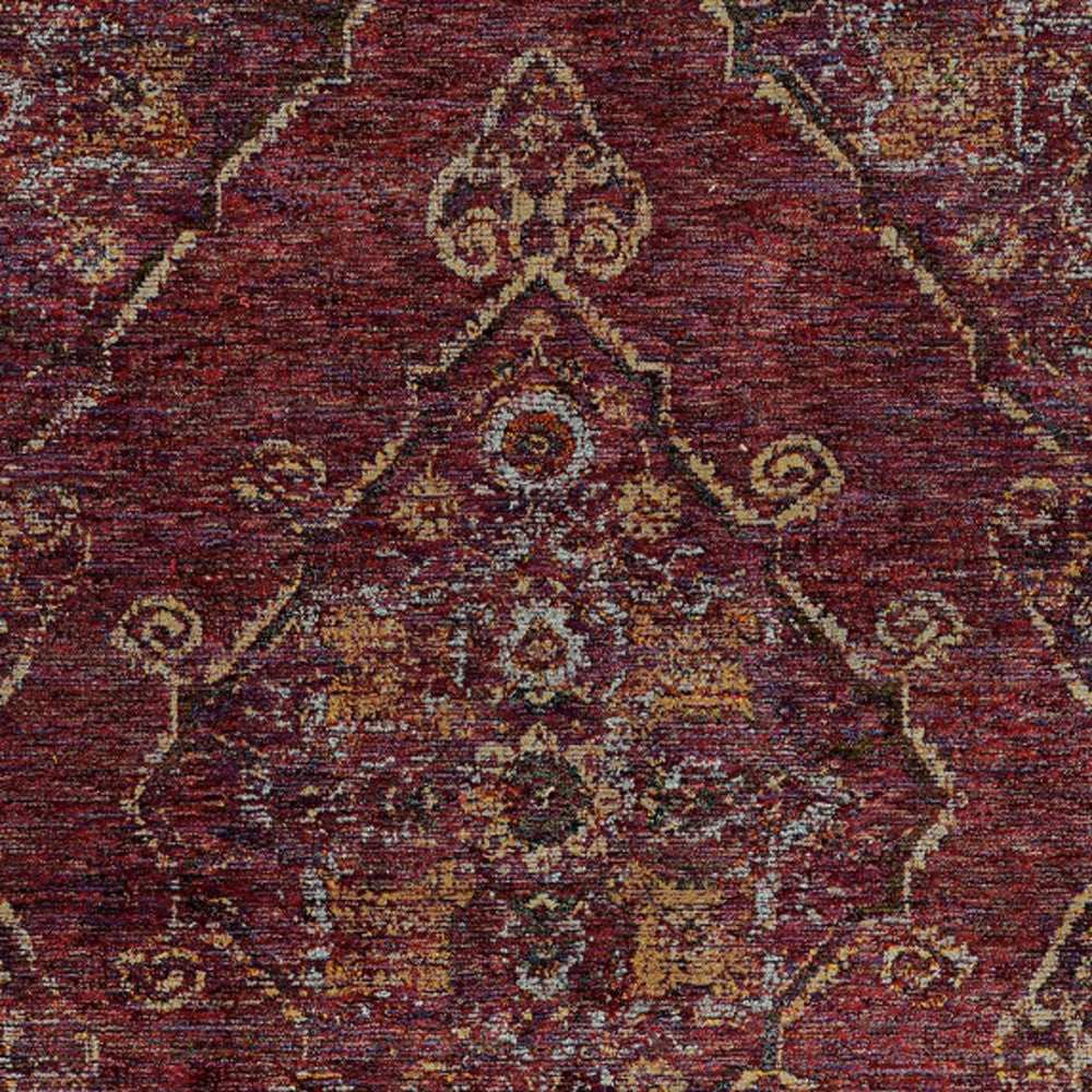 8' X 11' Red and Gold Oriental Power Loom Area Rug - Homeroots - Flyclothing LLC