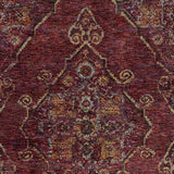8' X 11' Red and Gold Oriental Power Loom Area Rug - Homeroots