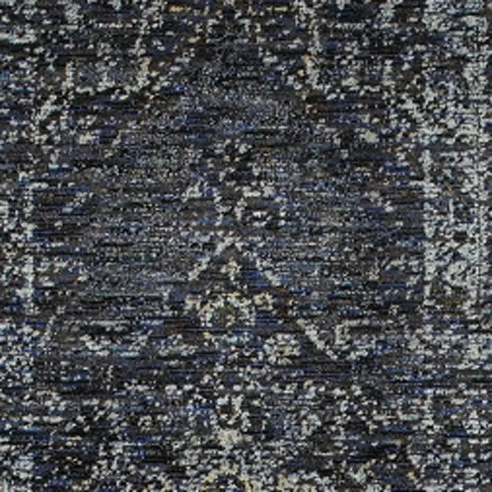 8' Runner Blue and Ivory Oriental Power Loom Runner Rug - Homeroots - Flyclothing LLC