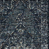 12' Runner Blue and Brown Oriental Power Loom Runner Rug