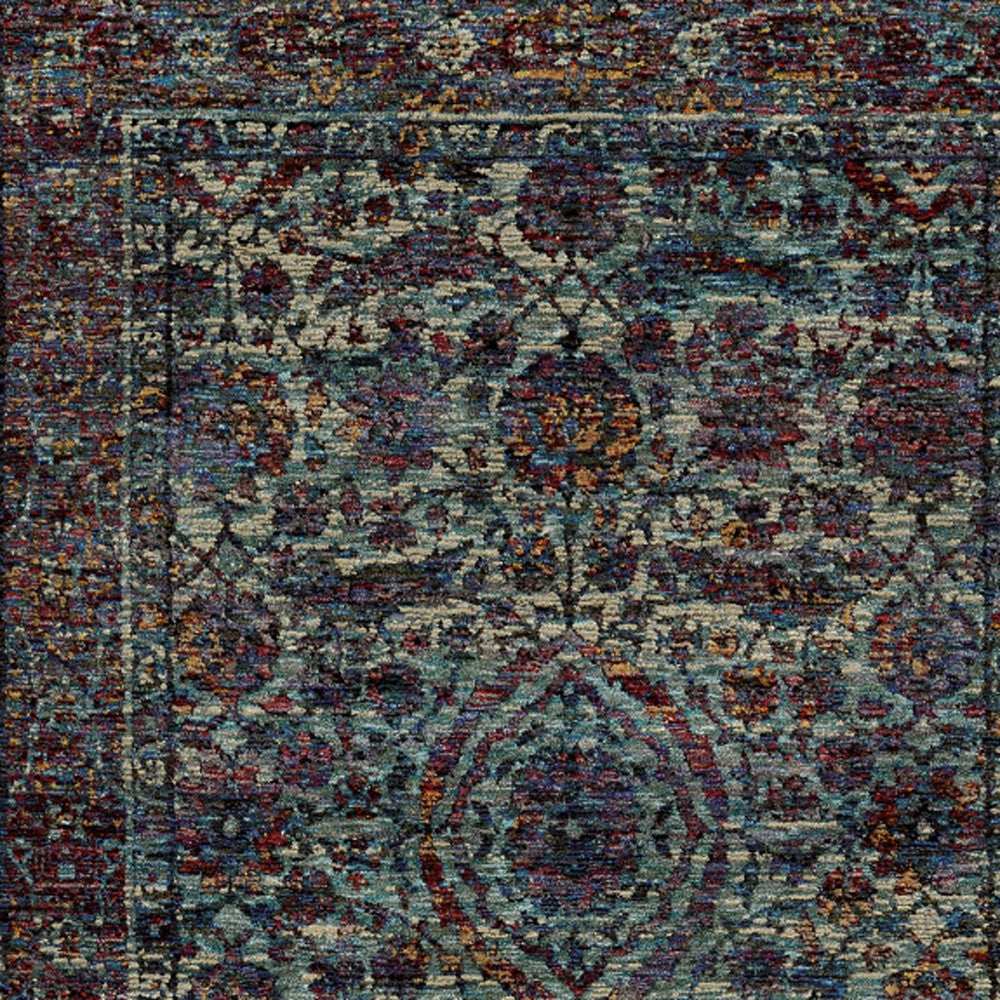 10' X 13' Blue Green Oriental Power Loom Area Rug - Homeroots - Flyclothing LLC