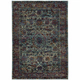 2' X 3' Blue and Purple Oriental Power Loom Area Rug - Homeroots - Flyclothing LLC