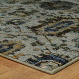 2' X 3' Blue Green Oriental Power Loom Area Rug - Homeroots