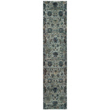 12' Runner Blue and Navy Oriental Power Loom Runner Rug - Homeroots - Flyclothing LLC