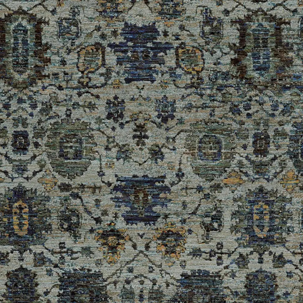 7' X 10' Blue Green Oriental Power Loom Area Rug - Homeroots - Flyclothing LLC