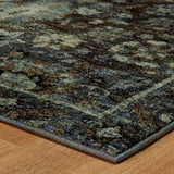 8' Runner Navy Blue Oriental Power Loom Runner Rug - Homeroots - Flyclothing LLC