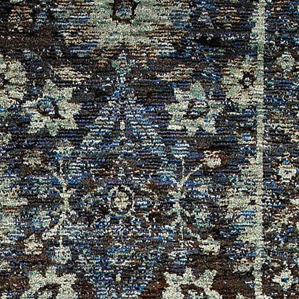 8' Runner Navy Blue Oriental Power Loom Runner Rug - Homeroots - Flyclothing LLC