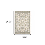 10' X 13' Gray and Ivory Oriental Power Loom Area Rug - Homeroots - Flyclothing LLC
