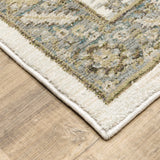 12' Runner Gray and Ivory Oriental Power Loom Runner Rug - Homeroots