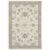 5' X 7' Gray and Ivory Oriental Power Loom Area Rug