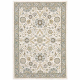 7' X 10' Gray and Ivory Oriental Power Loom Area Rug - Homeroots - Flyclothing LLC