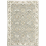 2' X 3' Gray and Ivory Oriental Power Loom Area Rug
