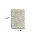 9' X 12' Gray and Ivory Oriental Power Loom Area Rug - Homeroots - Flyclothing LLC