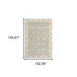 9' X 12' Gray and Ivory Oriental Power Loom Area Rug - Homeroots - Flyclothing LLC