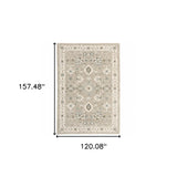 10' X 13' Beige and Ivory Oriental Power Loom Area Rug - Homeroots - Flyclothing LLC
